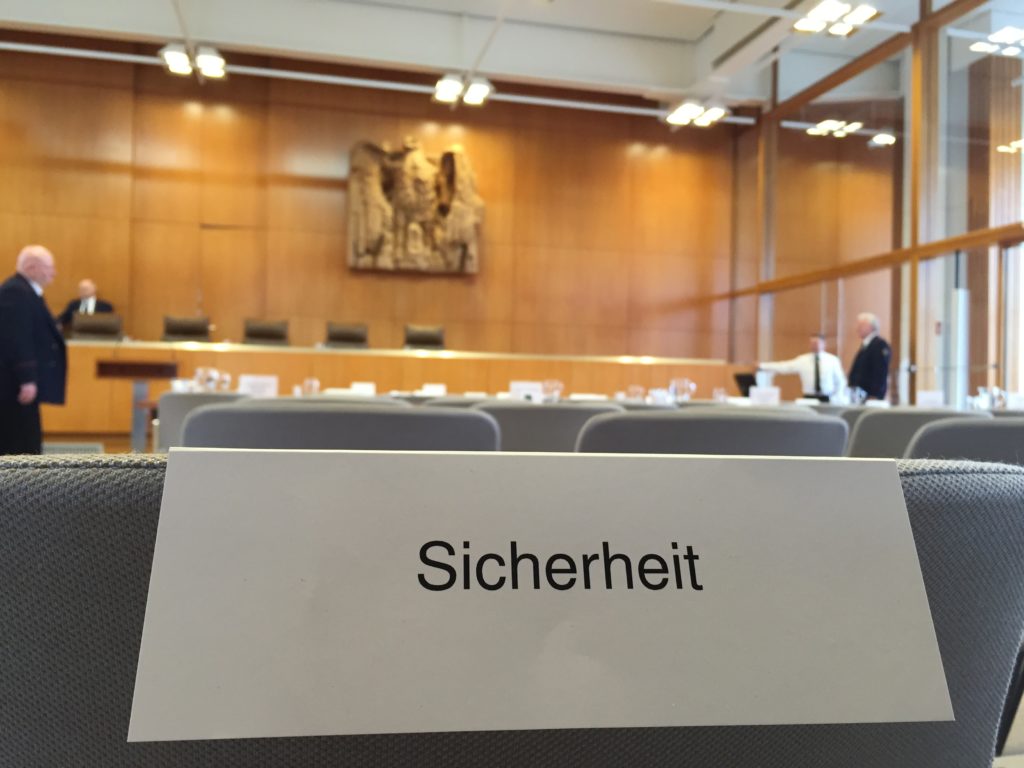 German Constitutional Court’s Hearing Chamber Seats Reserved for Security